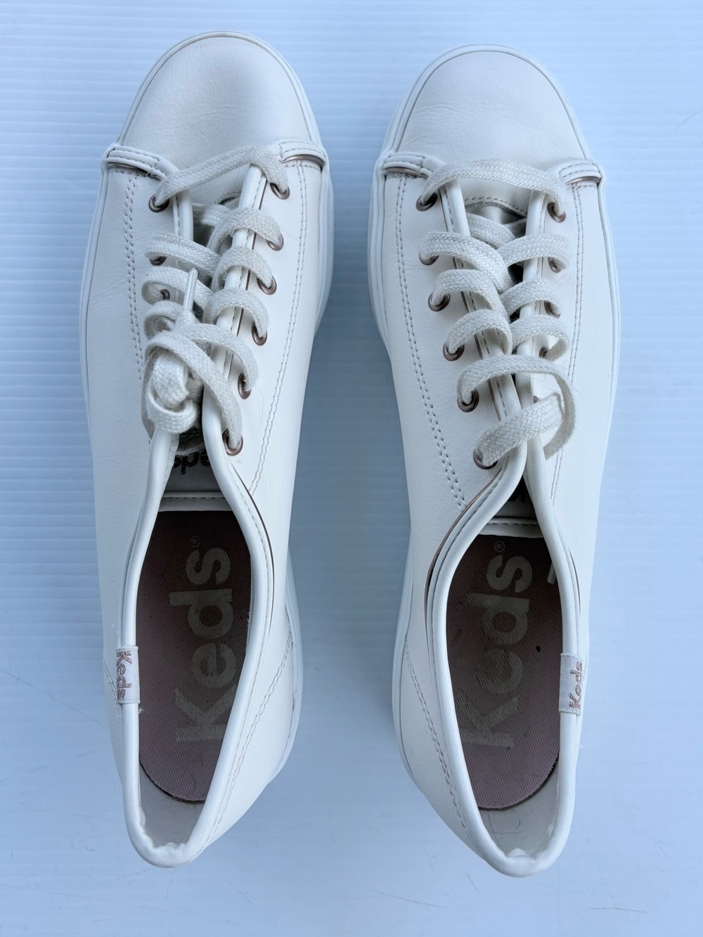 Keds Off-White Leather Low-Top Sneakers